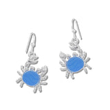 112442, BLUE CRAB DROP EARRINGS wholesale fashion jewelry - GOOD FEELINGS, INC