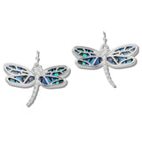 112444, ABALONE AND MOP SHELL DRAGONFLY DROP EARRINGS wholesale fashion jewelry - GOOD FEELINGS, INC