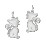 112445, MOP AND ABALONE SHELL CAT DROP EARRINGS wholesale fashion jewelry - GOOD FEELINGS, INC