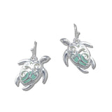 112448, LUCITE STONE FILIGREE SEA TURTLE DROP EARRINGS wholesale fashion jewelry - GOOD FEELINGS, INC