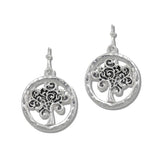 112452, HAMMERED FILIGREE TREE OF LIFE DROP EARRINGS wholesale fashion jewelry - GOOD FEELINGS, INC