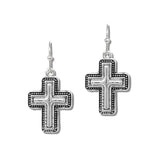 112454, TAILORED BALL CROSS DROP EARRINGS wholesale fashion jewelry - GOOD FEELINGS, INC