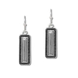 112455, TAILORED BALL RECTANGULAR BAR DROP EARRINGS wholesale fashion jewelry - GOOD FEELINGS, INC