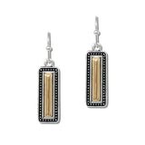 112455, TAILORED BALL RECTANGULAR BAR DROP EARRINGS wholesale fashion jewelry - GOOD FEELINGS, INC