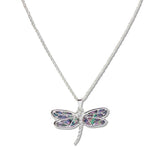 112463, ABALONE AND MOP SHELL DRAGONFLY PENDANT NECKLACE