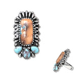 112476, WESTERN TURQUOISE STONE BAR STRETCH RING
