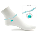 112480, CRAB CHARM GLASS BEADED STRETCH ANKLET wholesale fashion jewelry - GOOD FEELINGS, INC