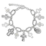 112487, FAITH CROSS INSPIRATION CHARM BRACELET
