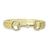 112491, CRYSTAL ACCENT HORSEBIT CHAIN STRETCH BRACELET
