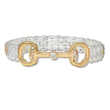 112491, CRYSTAL ACCENT HORSEBIT CHAIN STRETCH BRACELET