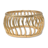 112493, HAMMERED WAVY CAGE STRETCH BRACELET