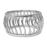 112493, HAMMERED WAVY CAGE STRETCH BRACELET