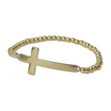 112496, CROSS AND CCB BEADED STRETCH BRACELET