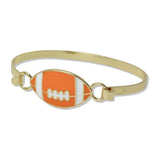 112497, GAMEDAY ENAMEL FOOTBALL HOOK BANGLE BRACELET