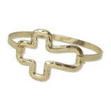 112498, HAMMERED OPEN CROSS HOOK BANGLE BRACELET