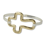 112498, HAMMERED OPEN CROSS HOOK BANGLE BRACELET
