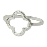 112500, HAMMERED OPEN QUATREFOIL HOOK BANGLE BRACELET