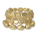 Multi Layered Chain and CCB Nugget Beaded Stretch Bracelet - view 2