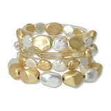 Multi Layered Chain and CCB Nugget Beaded Stretch Bracelet