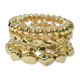 Multi Layered CCB Nugget Beaded Stretch Bracelet - view 4