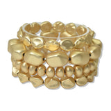 Multi Layered CCB Nugget Beaded Stretch Bracelet
