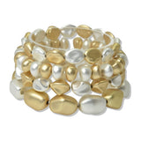Multi Layered CCB Nugget Beaded Stretch Bracelet - view 3