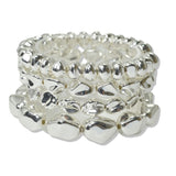 Multi Layered CCB Nugget Beaded Stretch Bracelet - view 5