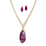 112505, CELLULOID ACETATE TEARDROP LONG PENDANT NECKLACE