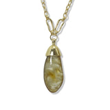 Celluloid Acetate Teardrop Long Pendant Necklace - view 5