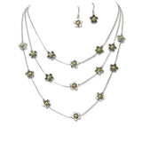 Triple Layer Flower Station Necklace