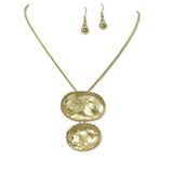 Hammered Double Oval Necklace
