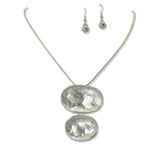 Hammered Double Oval Necklace - view 2