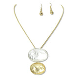 112507, HAMMERED DOUBLE OVAL NECKLACE