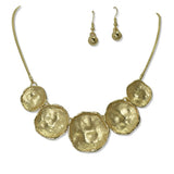 Hammered Geometric Disc Necklace - view 2