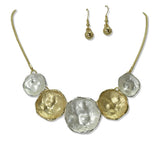 Hammered Geometric Disc Necklace