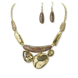 Geometric Glitter Enamel and Crystal Necklace - view 3