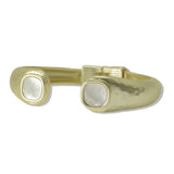 Matte Gold Tone Square MOP Designer Inspired Bracelet