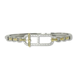 14K Gold Plated Pava CZ Toggle Designer Inspired Bracelet