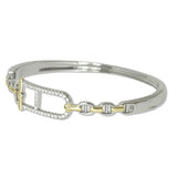 14K Gold Plated Pava CZ Toggle Designer Inspired Bracelet - view 2