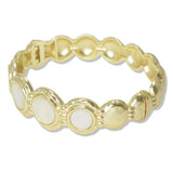 14K Gold Plated MOP Round Designer Inspired Bracelet - view 2