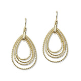 Multi Layer Textured Teardrop Drop Earrings