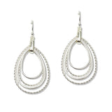 Multi Layer Textured Teardrop Drop Earrings - view 2