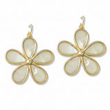 MOP Shell Flower Drop Earrings - view 2