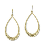 Hammered Textured Open Teardrop Earrings - view 2