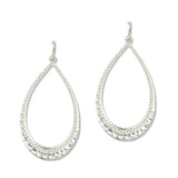 Hammered Textured Open Teardrop Earrings