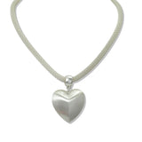 Matte Brushed Heart Pendant Necklace - view 2