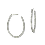 112544, 14K GOLD PLATED PAVE CZ HOOP EARRINGS