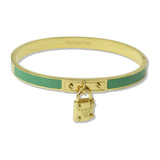 112545, STAINLESS STEEL ENAMEL FOREVER LOVE PADLOCK BANGLE BRACELET