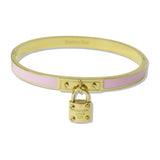 112545, STAINLESS STEEL ENAMEL FOREVER LOVE PADLOCK BANGLE BRACELET