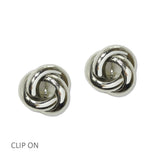 112554, POLISHED KNOT CLIP ON EARRINGS